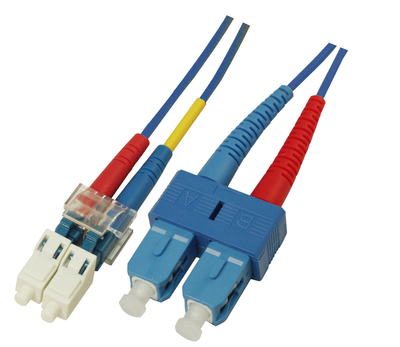 P-SM9-D2B-LCU-SCU.75 Fiberworks AS  Patch SM DPX LC/UPC-SC/UPC 0.75 m 9/OS2 G.657.A2 2x &#248;2mm Blue