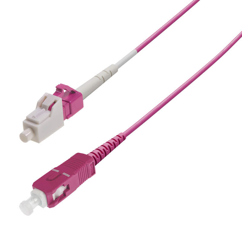 P-OM4-S2M-LCP-SCP-xx Fiberworks AS  Snor MM SPX LC/PC-SC/PC xx m 50/OM4 BIF ø2mm Erika Fiolett