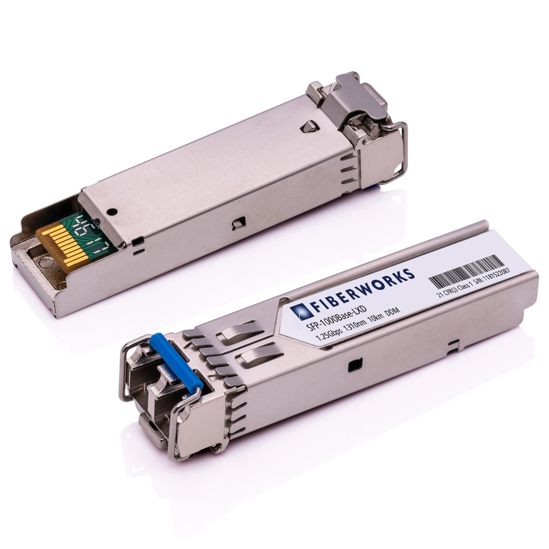 SFP-1000BaseLX-TAA Fiberworks AS  SFP, 1.25Gbps GigE, DDM, 10km, TAA compl 1310nm, 10dB, SM/MM