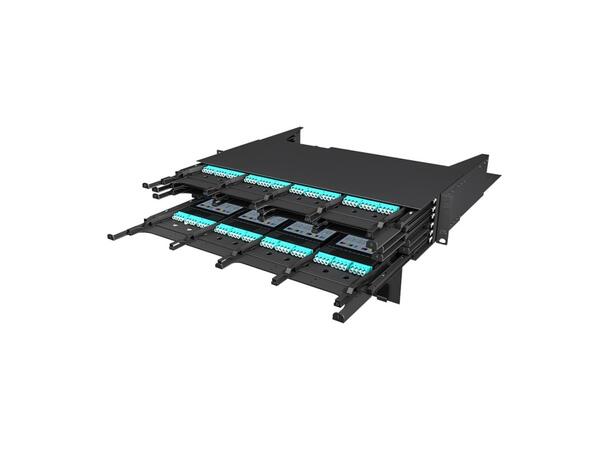 2U 19" MPB6 Patch Panel For MPB6 Modules Sliding w/door. Cableguide front & back