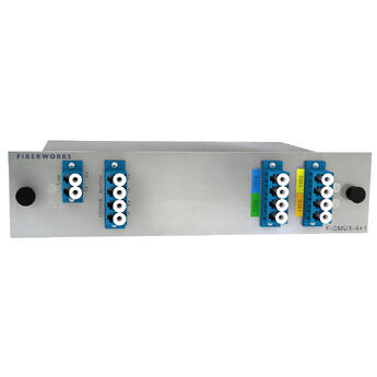 F-CMUX-4+1-5157-MLU Fiberworks AS  Fiberworks 4+1 ch. CWDM Mux+Demux C51-C57 + 1310nm/CWDM upgrade, Mon.ports