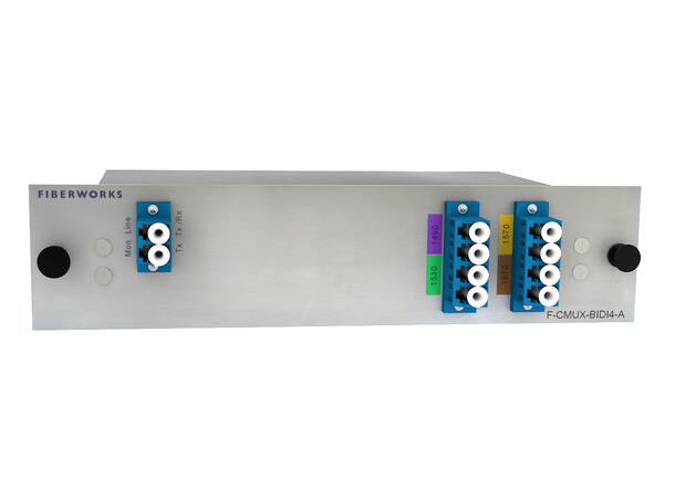 Fiberworks 4 ch. CWDM BiDi Mux/Demux Single fiber, Mon. port, LC/UPC, A-side 