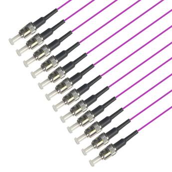 PT-OM4-T9M-STP-15-BP Fiberworks AS  Pigtail MM ST/PC 12-pack blister 1,5 m 50/OM4 BIF 900&#181;m tight buffer Magenta