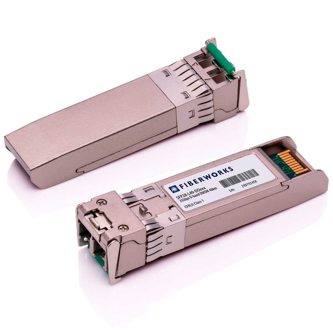SFP28-L40-DOxxx Fiberworks AS  SFP28, 25GBASE-LR, DDM, 40km DWDM 200GHz O-band, 20dB, SM