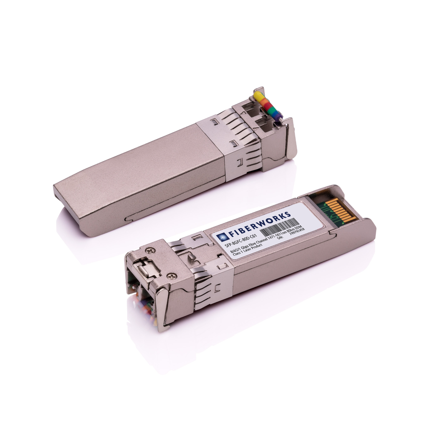 SFP-8GFC-80D-Cxx Fiberworks AS  SFP+, 8/4/2/1G Fibre Channel, CDR, 80km CWDM 1471nm-1611nm, 25dB, DDM, SM