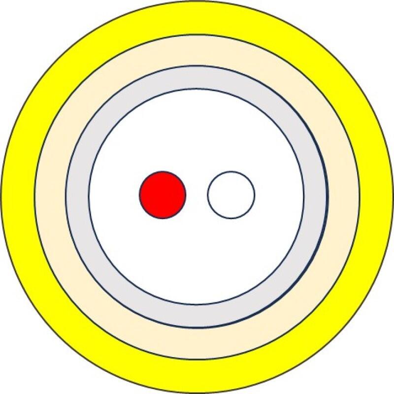 P-7A1-UAY-LCU-LCU-xx Fiberworks AS  Snor SM DPX Armert LC/UPC-LC/UPC xx m G.657.A1 ø3mm Yellow, LC Uniboot