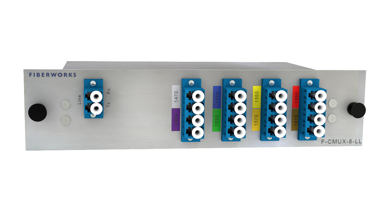 F-CMUX-8-LL-4761-LU Fiberworks AS  Fiberworks 8 ch. Low Loss CWDM Mux+Demux C47-C61, IL &lt; 1.3 dB, LC/UPC