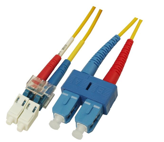 P-SM9-D2Y-LCU-SCU.75 Fiberworks AS  Patch SM DPX LC/UPC-SC/UPC 0.75 m 9/OS2 G.657.A2 2x &#248;2mm Gul