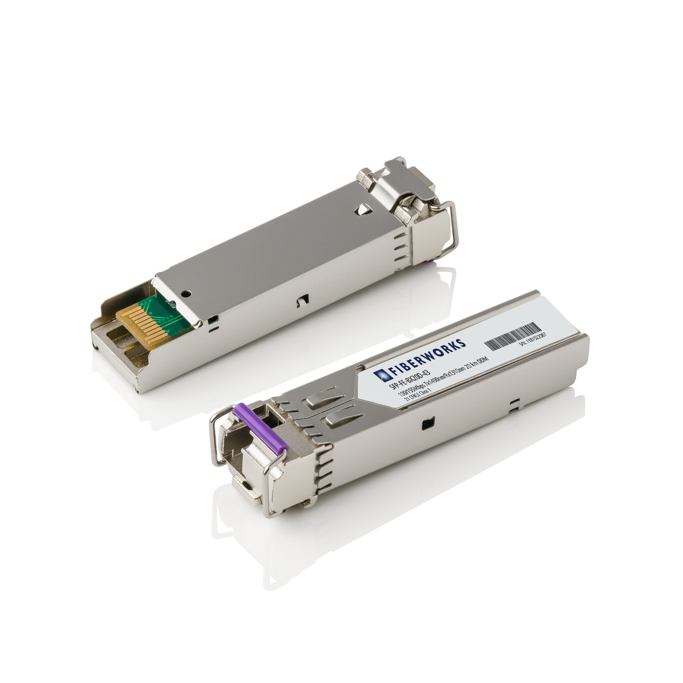 SFP-FE-BX20D-43 Fiberworks AS  SFP BiDi, 100/155Mbps, DDM, SM, 20km TX/RX=1490/1310nm, 13 dB, LC