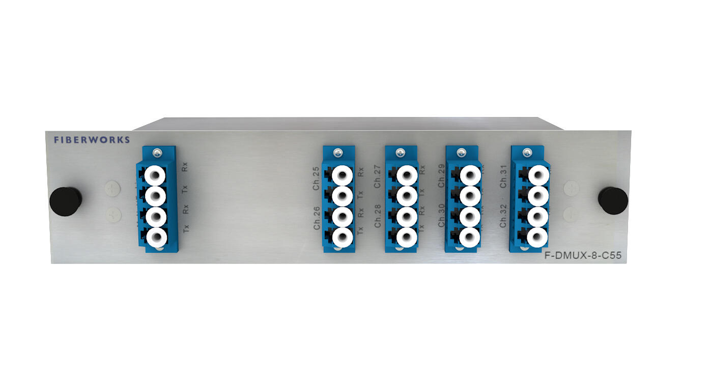F-DMUX-8+1-2128-LU Fiberworks AS  Fiberworks 8+1 ch. DWDM Mux+Demux ITU ch. 21-28, 100 GHz, Upgrade/1310WB