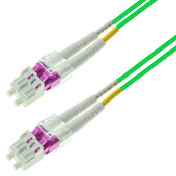 P-OM4-D2G-LCP-LCP-05 Fiberworks AS  Patch MM DPX LC/PC-LC/PC 5 m 50/OM4 BIF 2x ø2mm Green (Pantone 375C)