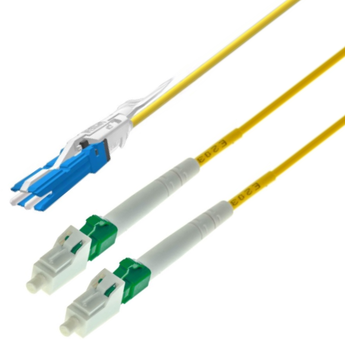 P-7A2-D2Y-CSU-LCA-02 Fiberworks AS  Patch SM CS/UPC-2x LC/APC, 2 m G.657.A2 &#248;2mm, IEC-B, Yellow