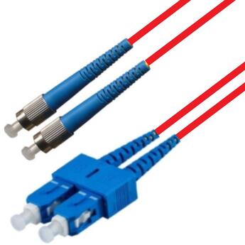 P-SM9-D2R-SCU-FCU-01 Fiberworks AS  Snor SM DPX SC/UPC-FC/UPC 1 m 9/OS2 G.657.A2 2x ø2mm Rød