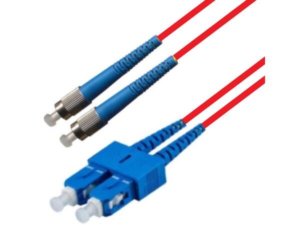 Snor SM DPX SC/UPC-FC/UPC 1 m 9/OS2 G.657.A2 2x ø2mm Rød 