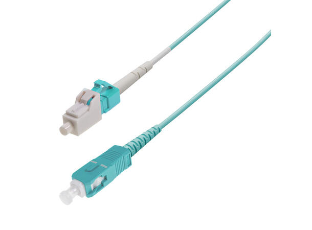 Snor MM SPX LC/PC-SC/PC 1 m 50/OM3 BIF ø2mm Aqua 