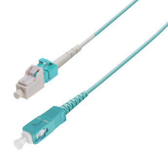 P-OM3-S2A-LCP-SCP-01 Fiberworks AS  Snor MM SPX LC/PC-SC/PC 1 m 50/OM3 BIF ø2mm Aqua
